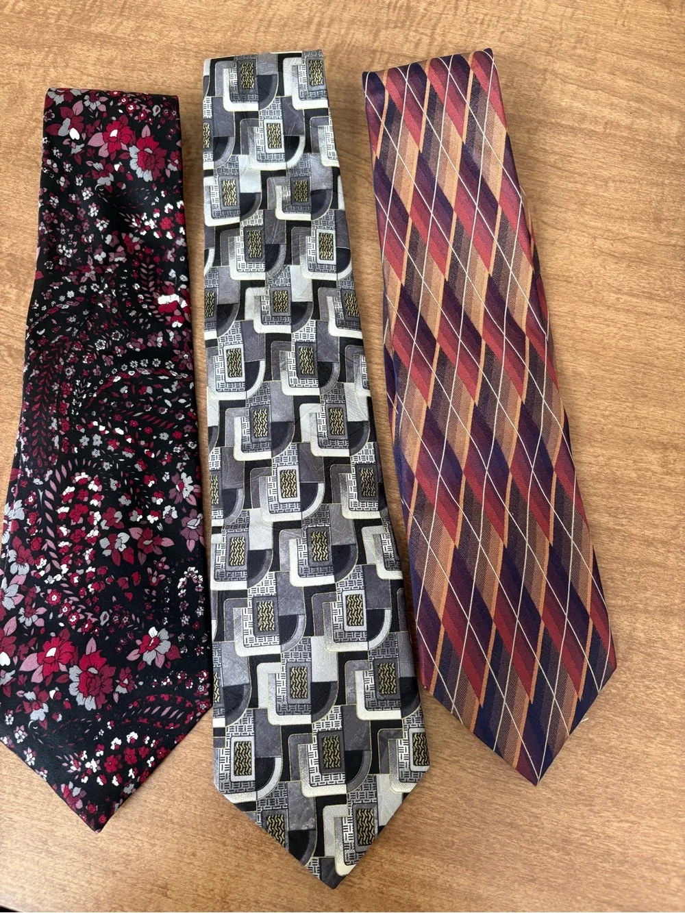 Men's Multicolor Patterned Ties - Set of 3